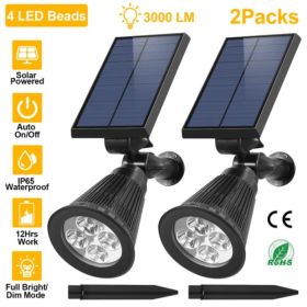 2 Outdoor Waterproof Solar Spotlights