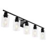 VEVOR 5-Light Bathroom Vanity Lights, 37.1-Inch, Modern Light Fixtures Above Mirror with Clear Glass Shade, 60W, Wall Lighting for Living Room, Bedro