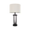 VEVOR Table Lamps Set of 2, Dimmable Farmhouse Bedside Nightstand Lamps, Vintage Lamp with LED Bulb and Linen Shades, Bedside Lamp with USB C+A Ports