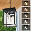 LED 5CCT Large Outdoor Pendant Light Fixtures, Exterior Hanging Lantern LED Integrated Bulbs Included for Porch Patio Yard Garden, Outside Hanging La
