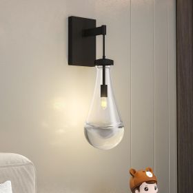Wall Sconces, Black Wall Sconces Modern Bathroom Lights, Sconces Wall Lighting with Clear Glass, Wall Mounted Light Wall Lamp for Living Room Hallway