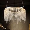 16-inch Luxury Crystal LED Chandelier - Adjustable Height and Color Temperature (3000K-6000K) - Modern Chandelier for Living Room, Dining Room and Be