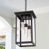 5CCT LED Large Outdoor Pendant Light Fixtures, LED Integrated Bulbs Included 3-Light Oil Rubbed Bronze Outdoor Hanging Lantern Light