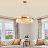 23.6 Inches Luxury Chandeliers Crystal Living Room Bedroom Decorative Lights Simple Modern Dining Room LED Lighting,for Home Decor (Bulbs Not Include