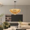 Modern Round Chandelier, 37" Extra Large Black Chandeliers for Dining Room, 14-Light with Tiered Smoke Glass Tubes Ceiling Light, Pendant Lighting Fi