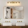 31" Golden 5-Light Vanity Light with Clear Glass Shades, Modern Iron Metal Bathroom Wall Fixture for Mirror, Ideal for Bathroom and Dressing Table (N