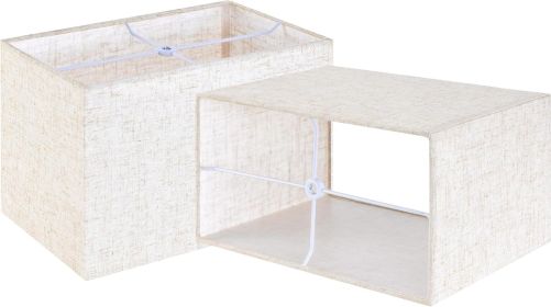 GOSO Set of 2 Small Beige Rectangular Lamp Shades, 6.7" x12.6" x8" (Spider) Rustic Rectangle Lampshade