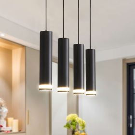 Angelina 6 - Light Matte Black Kitchen Island Pendant[No Bulb]