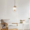 Delphi Pendant Lamp - Coarse Gold and Clear Glass