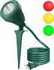 120V Spotlight Outdoor, 500LM Waterproof LED Spot Light with 3 Extra Lenses (Red Yellow Green), Landscape Lighting for Holiday, Trees, Flag, 5FT Exte