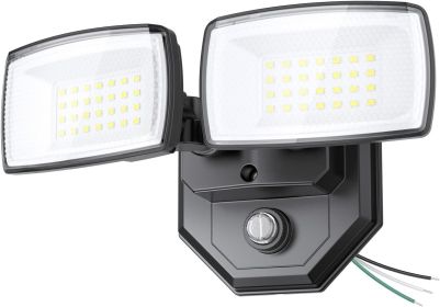 32w 3200LM Dusk to Dawn Outdoor Lighting,6500K Dual-Head Flood Light Outdoor with Photocell,IP66 Waterproof Security Lights,Exterior Daylight Off and