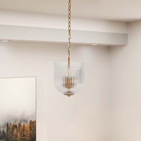 Garnet Pendant Lamp - Coarse Gold + Clear Glass