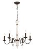 Retro white and Rust Color Chandelier With Light Fixture 6 Light (E12 NO include Bulb) Pendant Light Fixtures for Dining Room, Lobby, Kitchen, Bedroo