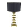 16x16x29.8" Gold and Black Table Lamp with Contemporary Disc Design