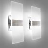 Modern Wall Sconces Set of Two, Led Wall Light 10w, 6000k White Light Up Downlight
