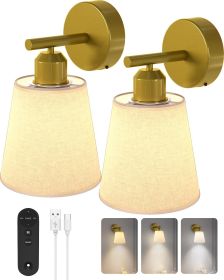 Wireless Wall Sconces Set of 2, 6000mAh Battery Operated Wall Sconce with 3 Color Temperature Bulb and Remote, Dimmable Magnetic Wall Sconce for Bedr