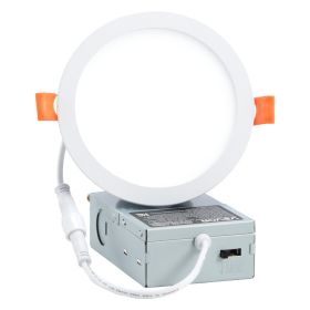 VEVOR 12 Pack 6 Inch LED Recessed Ceiling Light, 5CCT, Canless Wafer Downlight with Junction Box, 2700K/3000K/3500K/4000K/5000K Selectable, 1100 LM H