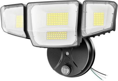 90W Dusk to Dawn Outdoor Lighting,10000lm Flood Lights Outdoor,IP66 Waterproof Black LED Security Light with Photocell,6500k Daylight 4 Adjustable He