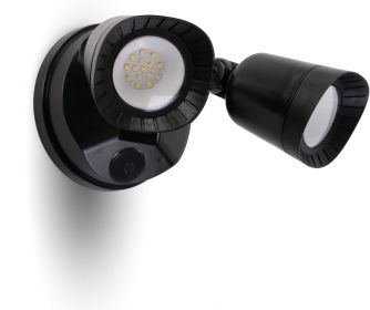 LED Flood Lights Outdoor, 16W 1900LM, IP65 Waterproof Dusk to Dawn Dual Head Security Lights, Exterior Wall Light for House, Patio, Garage, Yard-Blac