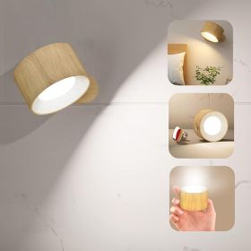 LED Wall Sconce, Wall Mounted Lamp with Rechargeable Battery Operated USB Port 3 Color Temperature & 3 Brightness Level 360°Rotate Magnetic Ball, Cor