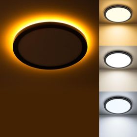 Matane Dimmable LED Flush Mount Ceiling Light Fixture with Night Light, 8.7inch 1800LM 3000K/4000K/5000K Selectable, Low Profile Ceiling Light for Ha