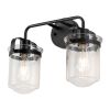 Wall Sconces Set of 2 with Clear Glass Shade,Modern Wall Sconce, Industrial Indoor Wall Light Fixture for Bathroom Living Room Bedroom Over Kitchen S
