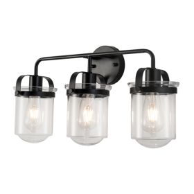 Wall Sconces Set of 3 with Clear Glass Shade,Modern Wall Sconce,Industrial Indoor Wall Light Fixture for Bathroom Living Room Bedroom Over Kitchen Si