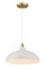 Astral Single Light White Pendant Lamp with Golder Brass Finish for Entrance Kitchen Island 14"D × 8"H