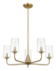 Dazzle Five Lights Chandelier With Clear Seeded Glass -Satin Brass