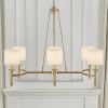 6-light Chandelier with Fabric Drum Shades