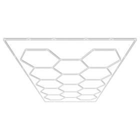 Hexagon Garage Lights, 86400LM, 6500K 14 Grid Systems Honeycomb Hexagonal Garage LED Lights, DIY Cool White Car Detailing Garage Ceiling Lighting Bri