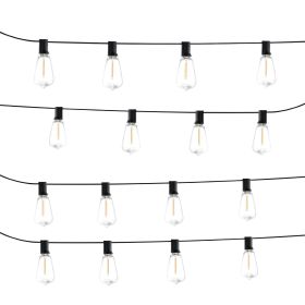 LED Outdoor String Lights, 200FT, 2700K Dimmable Outside Patio Lights with 100 ST38 Shatterproof Bulbs E12 Socket Base