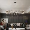 (L005030-D48-P48B/W1340P310779)48 Inches Luxury Chandeliers Crystal Living Room Decorative Lights Simple Modern Dining Room LED Lighting,for Home Dec