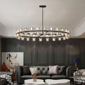 (L005030-D48-P48B/W1340P310779)48 Inches Luxury Chandeliers Crystal Living Room Decorative Lights Simple Modern Dining Room LED Lighting,for Home Dec