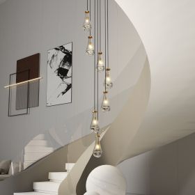 7 Light Dining Room Pendant Light, Large Chandelier Adjustable Hanging Line, Living Room Pendant Light, Foyer Chandelier, Stairwell Pendant Lights, B