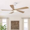 52 in. White Lowe Profile Ceiling Fan with Light