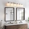 38" Bathroom Vanity Light, 6-Light Nickel Vanity Lights for Bathroom, Wall Sconce Lighting with Milky White Glass Shade, Wall Lights,Bath Vintage Wal