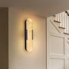 19.7" Natural Marble Wall Sconce, Black Sconces Set of Two, Indoor Modern Bathroom Sconces Wall Lighting for Living Room, Bedroom, Hallway, Stairs