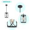 1 Light Industrial Pendant Light Modern Black Cage Kitchen Island Chandelier Hanging Lighting Fixture Indoor Metal Mini Ceiling Lamp for Dining Room