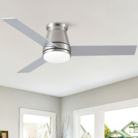 48 in. Integrated LED Farmhouse Indoor/Outdoor Nickel Smart Ceiling Fan with Remote Control