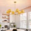 Boho Rattan Chandelier 6-Lights Rustic Industrial Pendant Light Large Adjustable Pendant Lighting Fixtures for Kitchen Island Dining Living Room