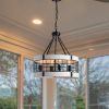 Modern American luxury chandelier E26 white wooden retro round chandelier 6 bulbs, without bulbs
