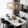 27" Modern Golden Geometric 8-Light Chandelier â€“ Industrial Metal Pendant Light Fixture for Living Room, Dining Room, or Kitchen (Bulb Not Included)
