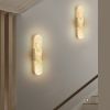 19.7" Natural Marble Wall Sconce, Gold Sconces Set of Two, Indoor Modern Bathroom Sconces Wall Lighting for Living Room, Bedroom, Hallway, Stairs