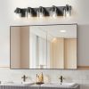 5-Light Bathroom Vanity Light Bathroom Light Fixtures Over Mirror, 31" Black Vanity Lights with Glass Shade, Modern Wall Sconce for Cabinet Porch Bed