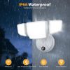 Dusk to Dawn Outdoor Lighting,90W 10000LM Flood Lights Outdoor,IP66 Waterproof White LED Security Light with Photocell,6500k Daylight 4 Heads Exterio