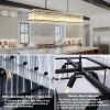 Modern Rectangular Crystal Glass Chandelier, 10-Lights Black Chandelier Lighting Contemporary Pendant Ceiling Light Fixture for Dining Room Living Ro