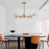 Modern Crystal Chandeliers, 9 Lights Golden Chandelier for Living Room Bedroom, Dining Room Chandelier Over Table, Kitchen Light Fixtures(Bulbs Not I