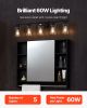 VEVOR 5-Light Bathroom Vanity Lights, 37.1-Inch, Modern Light Fixtures Above Mirror with Clear Glass Shade, 60W, Wall Lighting for Living Room, Bedro