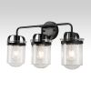 Wall Sconces Set of 3 with Clear Glass Shade,Modern Wall Sconce,Industrial Indoor Wall Light Fixture for Bathroom Living Room Bedroom Over Kitchen Si